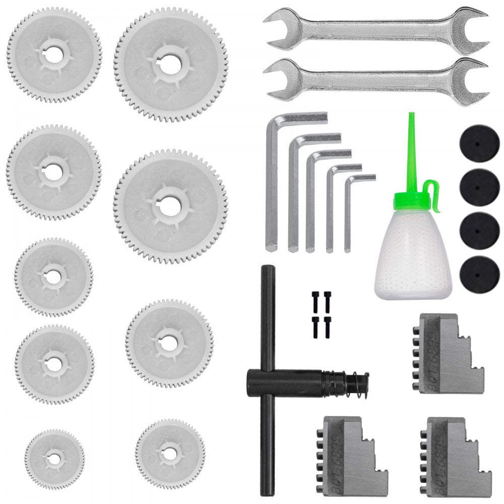 VEVOR Metal Lathe 7x14inch Precision Bench Top Mini Metal Lathe 550W Precision Metal Lathe Variable Speed 50-2500 RPM Nylon Gear with A Movable Lamp 