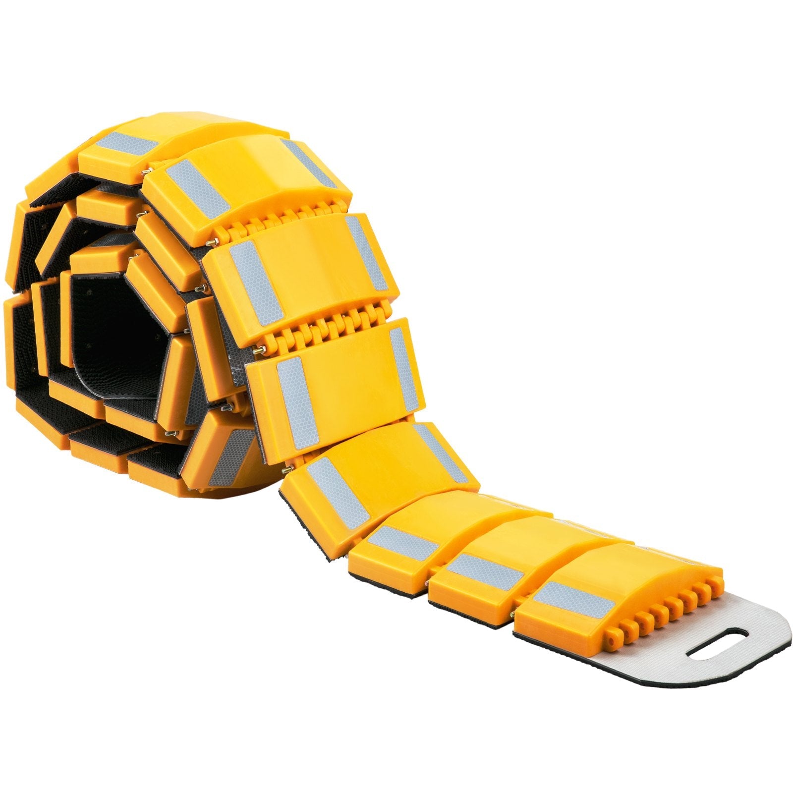 VEVOR Portable Speed Bump, 9.8 Ft Length, Speed Hump Rubber Reflective Speed Bumps for Asphalt?Concrete Gravel Driveway Roads Parking Lot and Used On Car, Truck, Bus, Trailer, Streets, Shopping Mall 