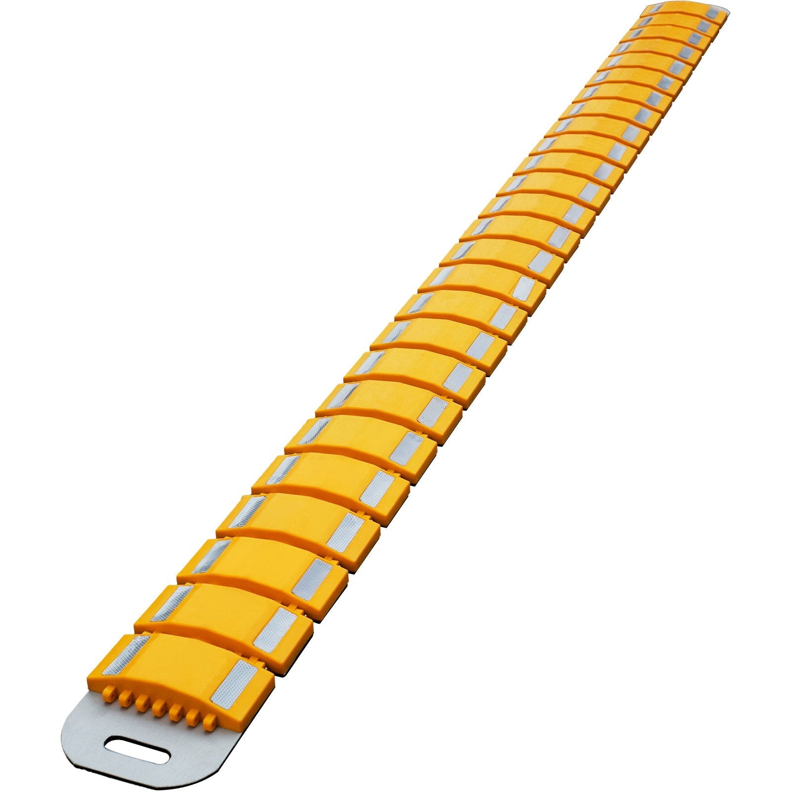 VEVOR Portable Speed Bump, 9.8 Ft Length, Speed Hump Rubber Reflective Speed Bumps for Asphalt?Concrete Gravel Driveway Roads Parking Lot and Used On Car, Truck, Bus, Trailer, Streets, Shopping Mall 