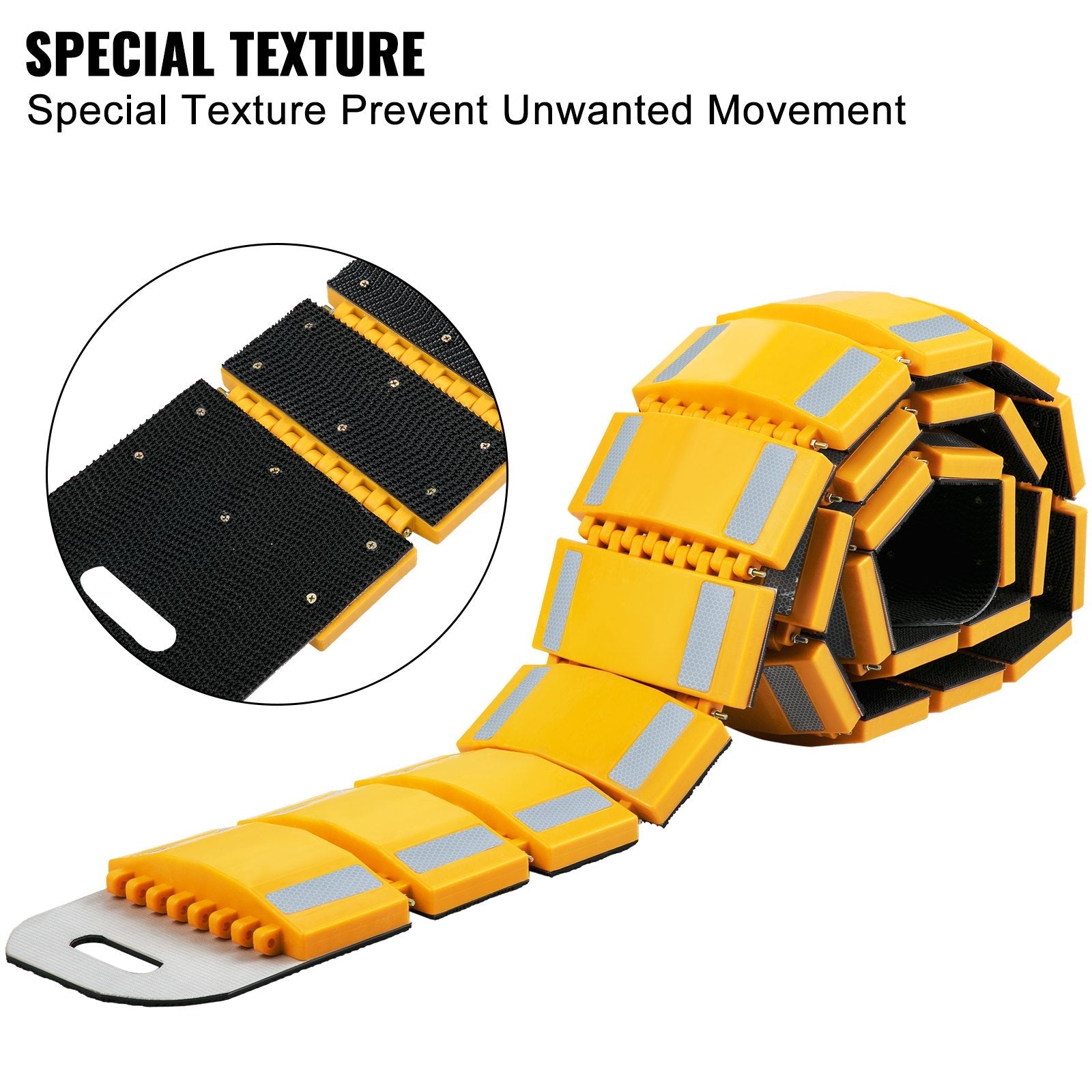 VEVOR Portable Speed Bump, 9.8 Ft Length, Speed Hump Rubber Reflective Speed Bumps for Asphalt?Concrete Gravel Driveway Roads Parking Lot and Used On Car, Truck, Bus, Trailer, Streets, Shopping Mall 