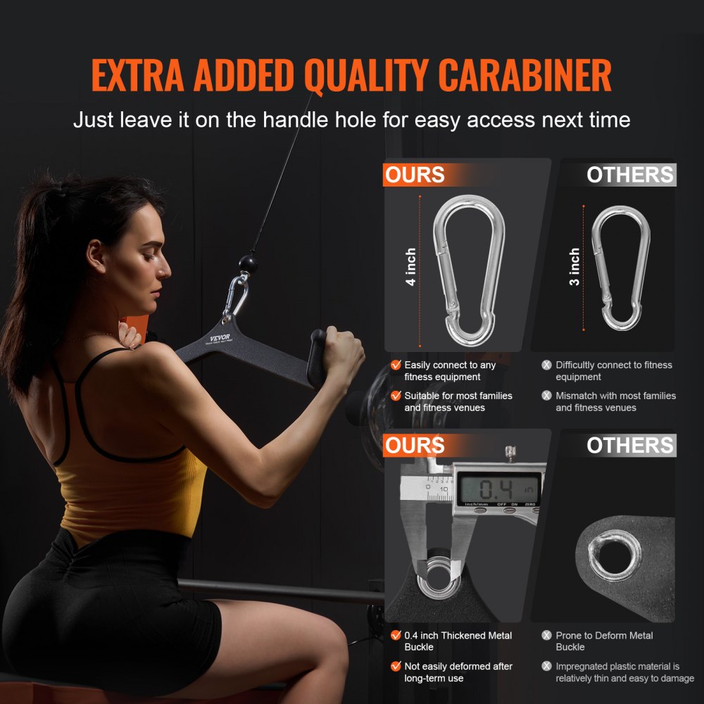 VEVOR LAT Pulldown Bar Tricep Handle Attachment V-bar Cable Machine for Home Gym 