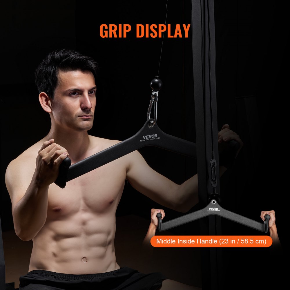 VEVOR LAT Pulldown Bar Tricep Handle Attachment V-bar Cable Machine for Home Gym 