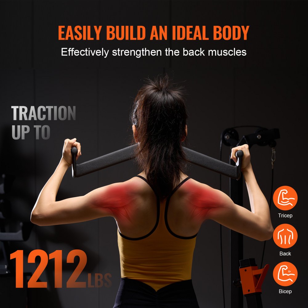 VEVOR LAT Pulldown Bar Tricep Handle Attachment V-bar Cable Machine for Home Gym 