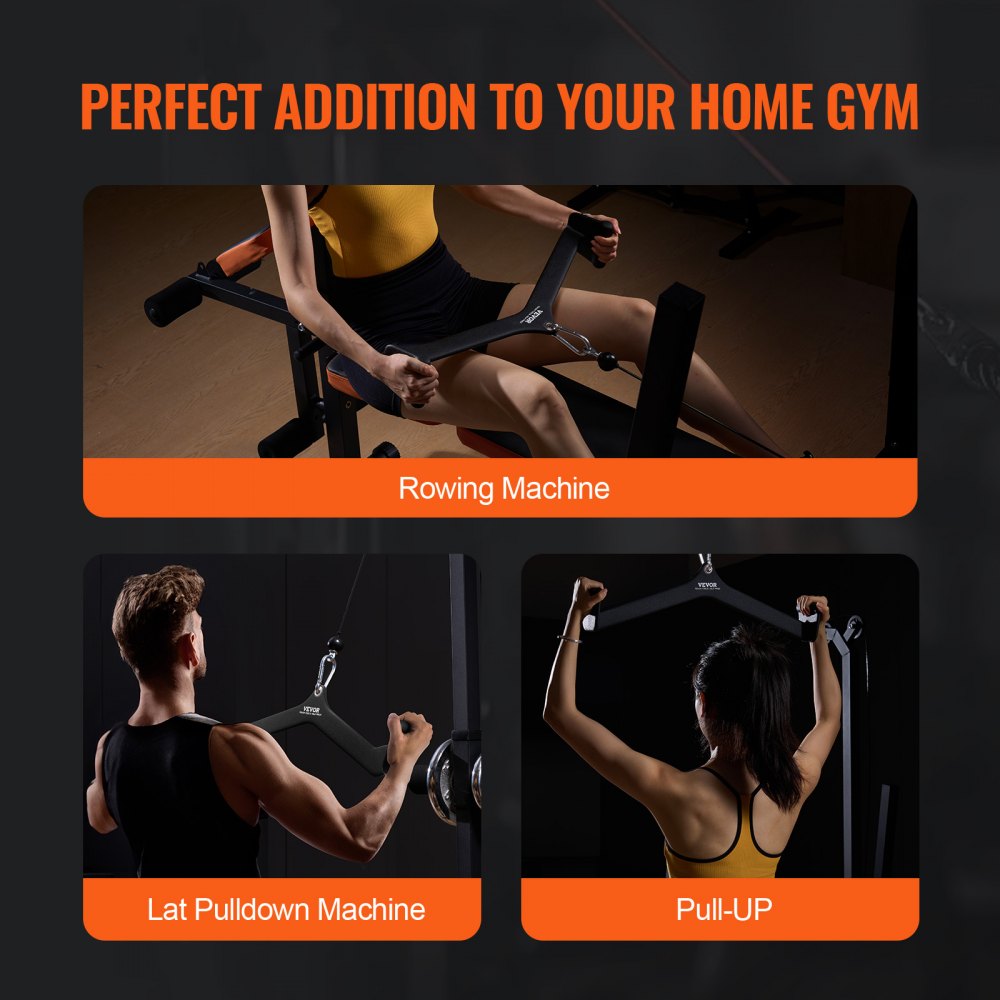 VEVOR LAT Pulldown Bar Tricep Handle Attachment V-bar Cable Machine for Home Gym 