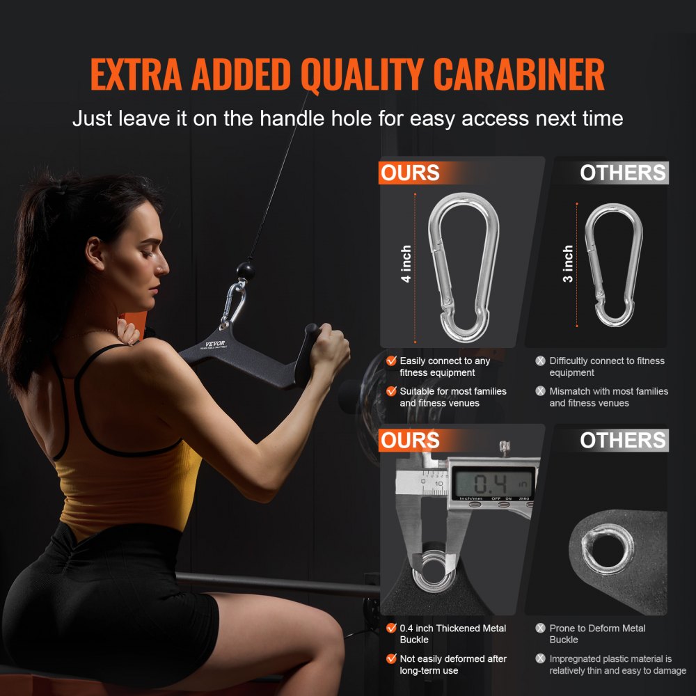 VEVOR LAT Pulldown Bar Handle Attachment V-bar T-bar Cable Machine for Home Gym 