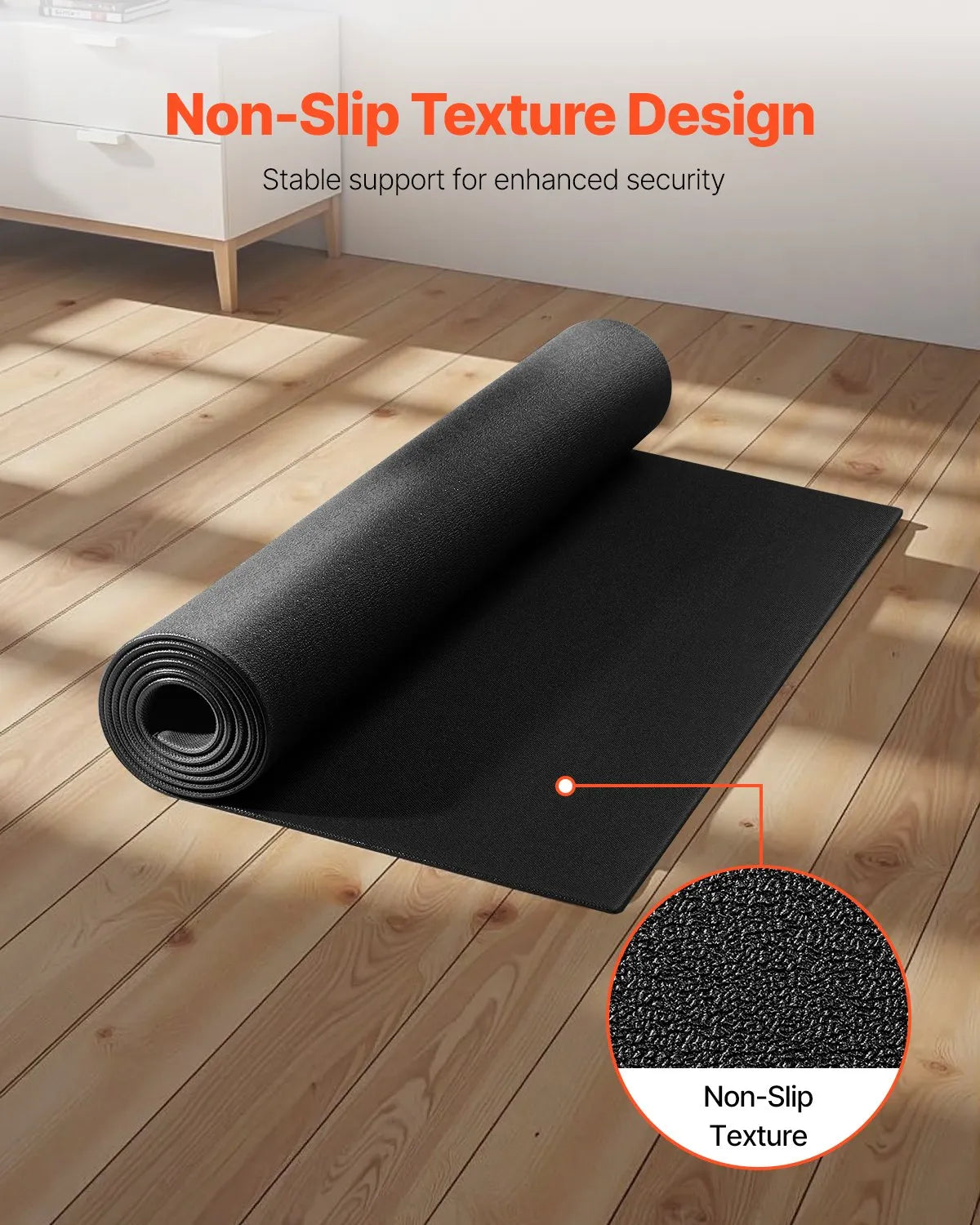 VEVOR Treadmill Mat for Carpet Floor 1/4" Thick 30"x60" Exercise Equipment Mat