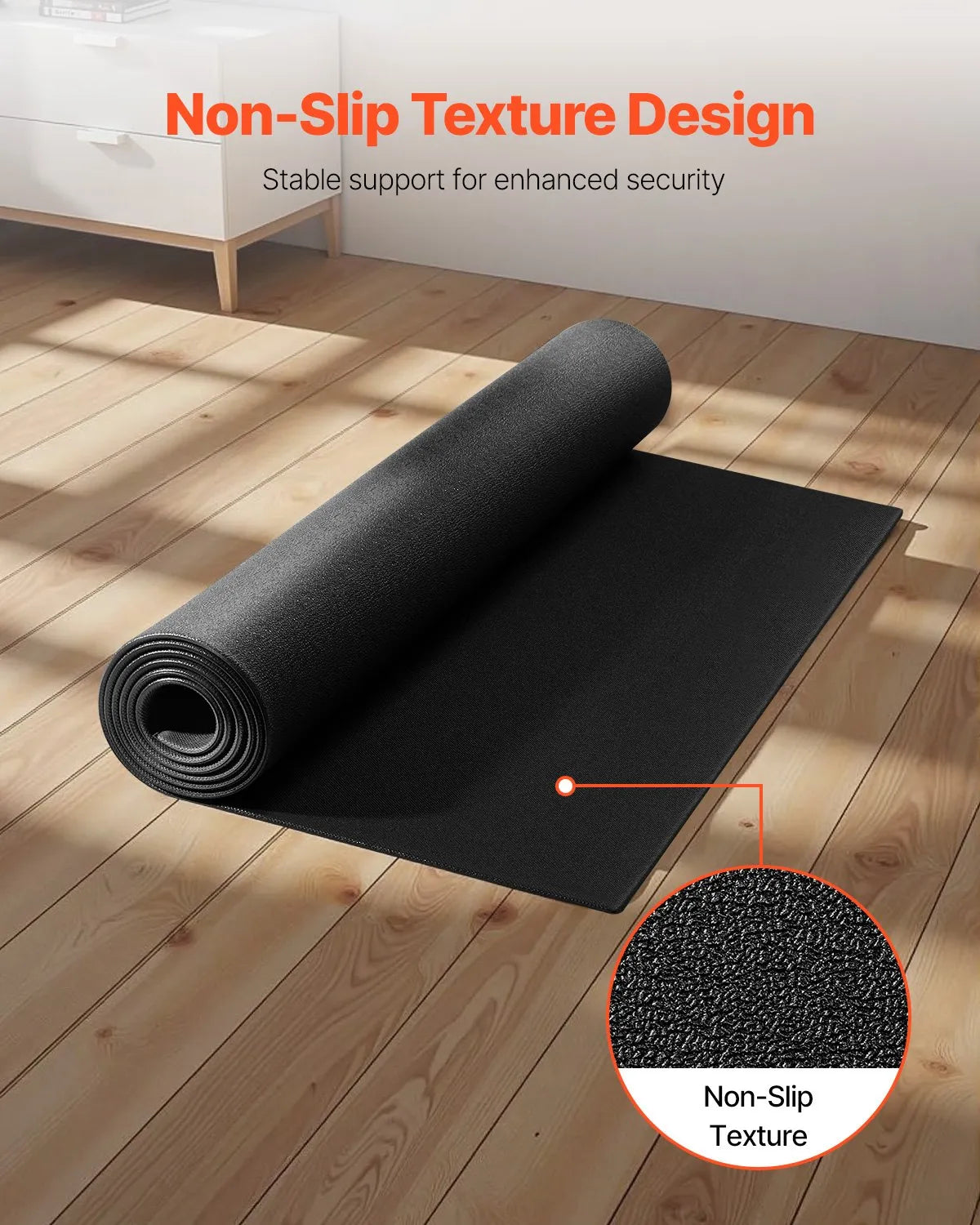 VEVOR Treadmill Mat for Carpet Floor 1/4" Thick 36"x72" Exercise Equipment Mat