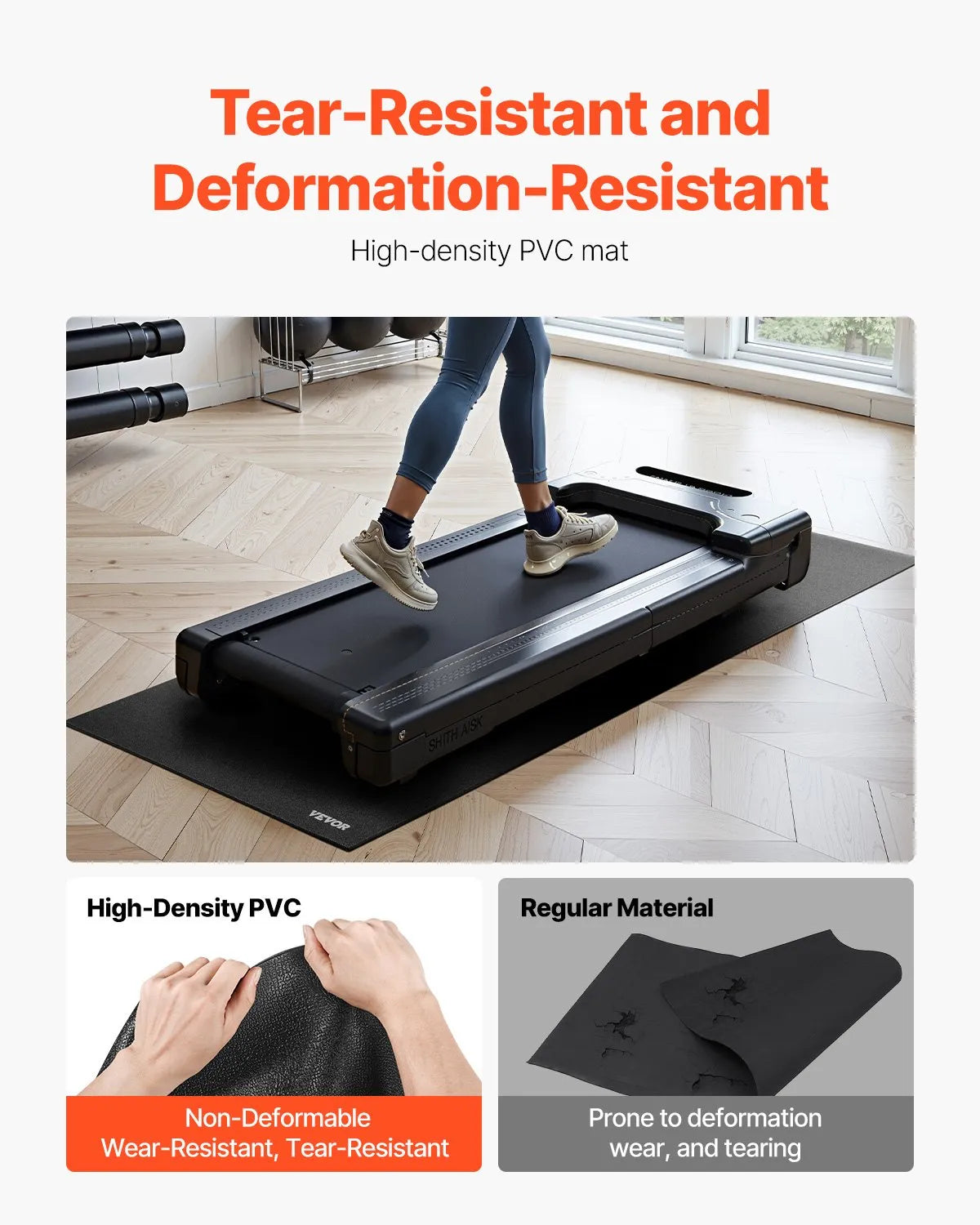 VEVOR Treadmill Mat for Carpet Floor 0.16" Thick 36"x79" Exercise Equipment Mat