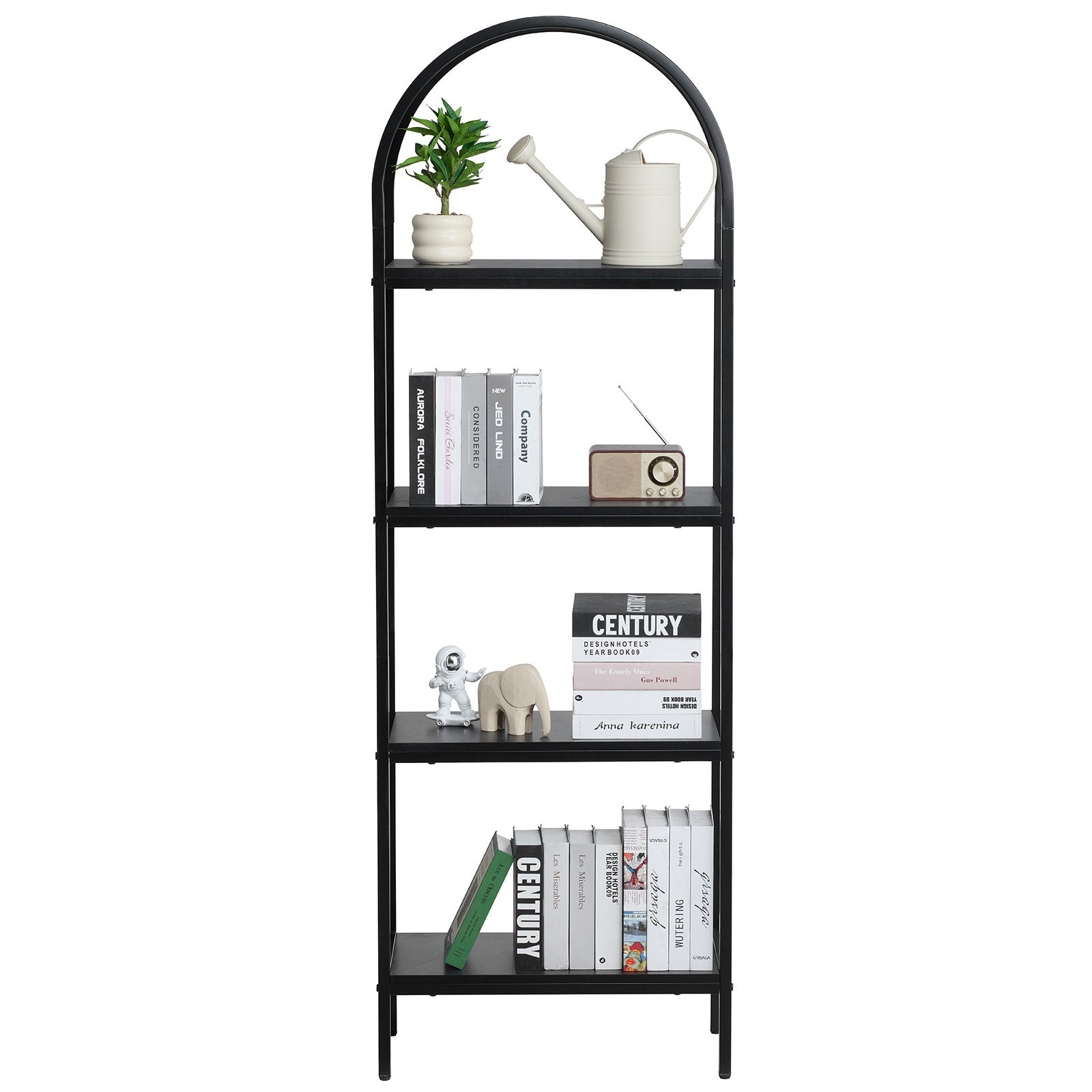 VEVOR Metal Bookshelf Rustic Bookshelf 4-Tier for Living room Bedroom & Office 