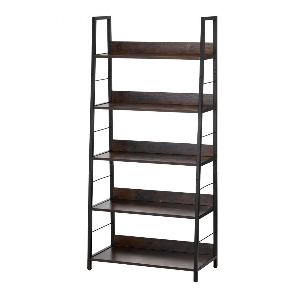 VEVOR Metal Bookshelf Rustic Bookcase 5-Tier for Living room Bedroom & Office 