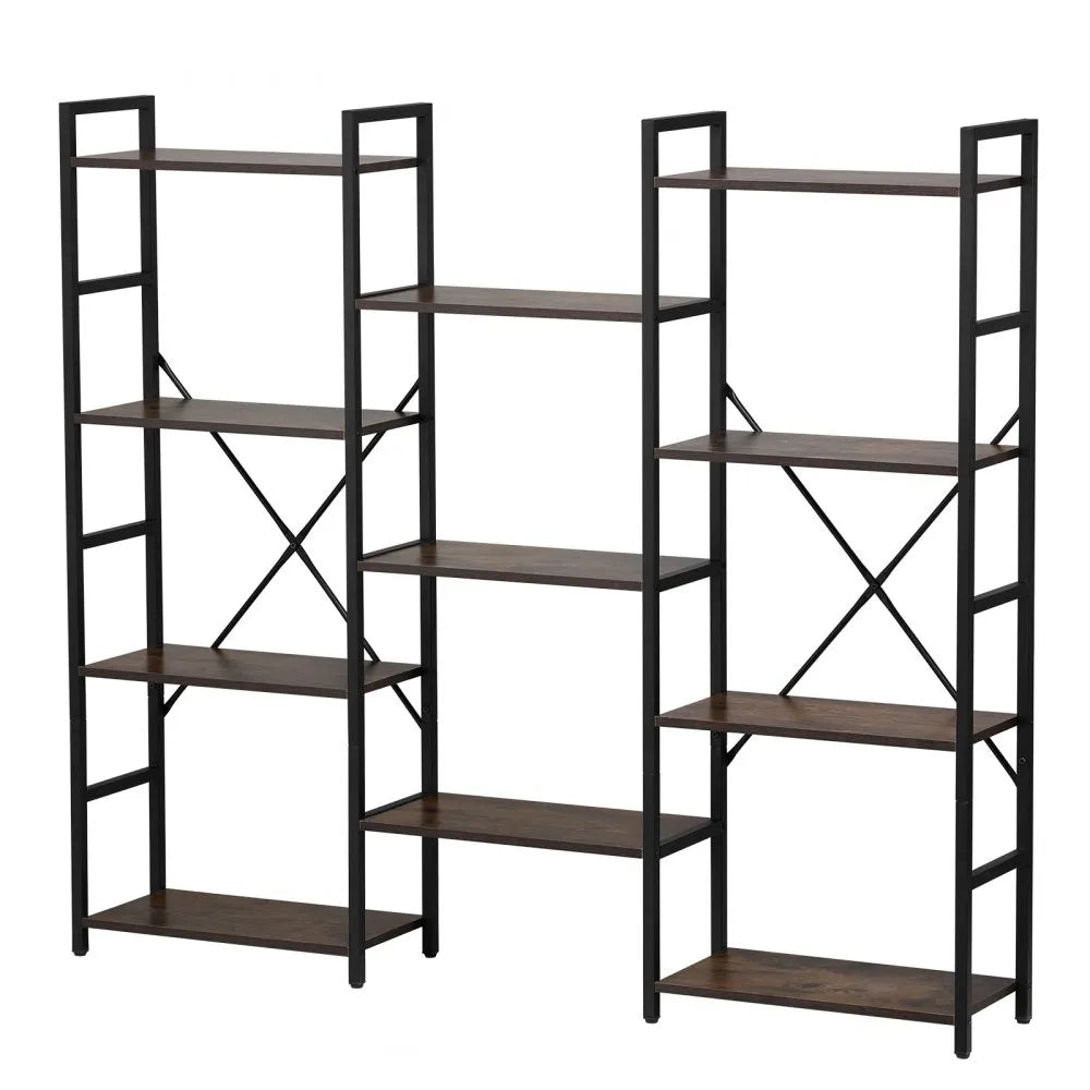 VEVOR Metal Bookshelf Rustic Bookshelf 11-Tier for Living room Bedroom & Office