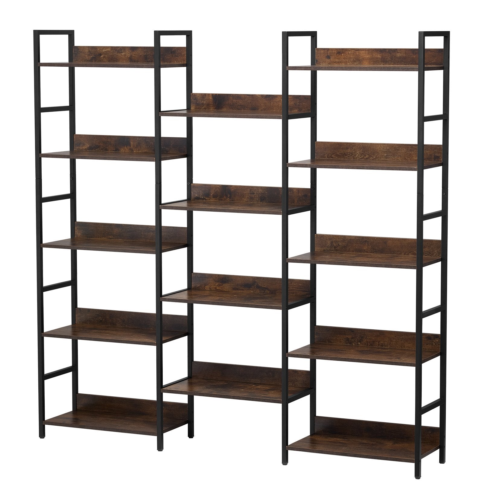 VEVOR Metal Bookshelf Rustic Bookshelf 14-Tier for Living room Bedroom & Office 