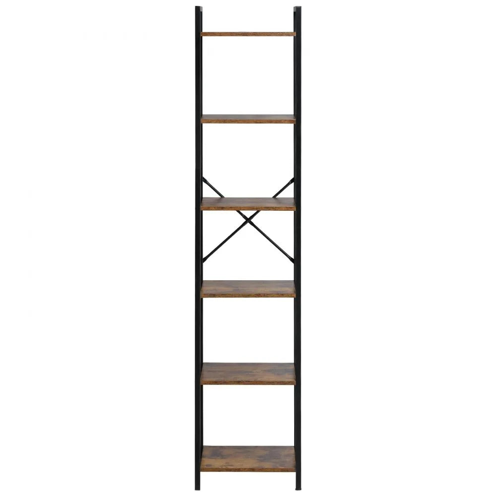 VEVOR Metal Bookshelf Rustic Bookshelf 6-Tier for Living room Bedroom & Office