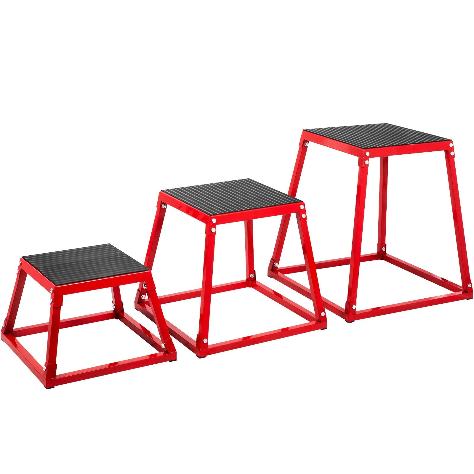 VEVOR Plyometric Platform Box Fitness Exercise Jump Box Step Plyometric Box Jump for Exercise Fit Training (12/18/24/Red) (12&18&24 inch) 