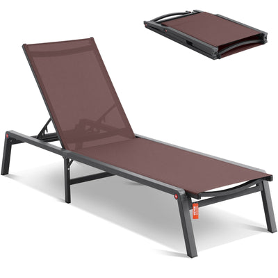 VEVOR Chaise Lounge Chair Outdoor Patio Lounge Chair with Adjustable 5-Position 