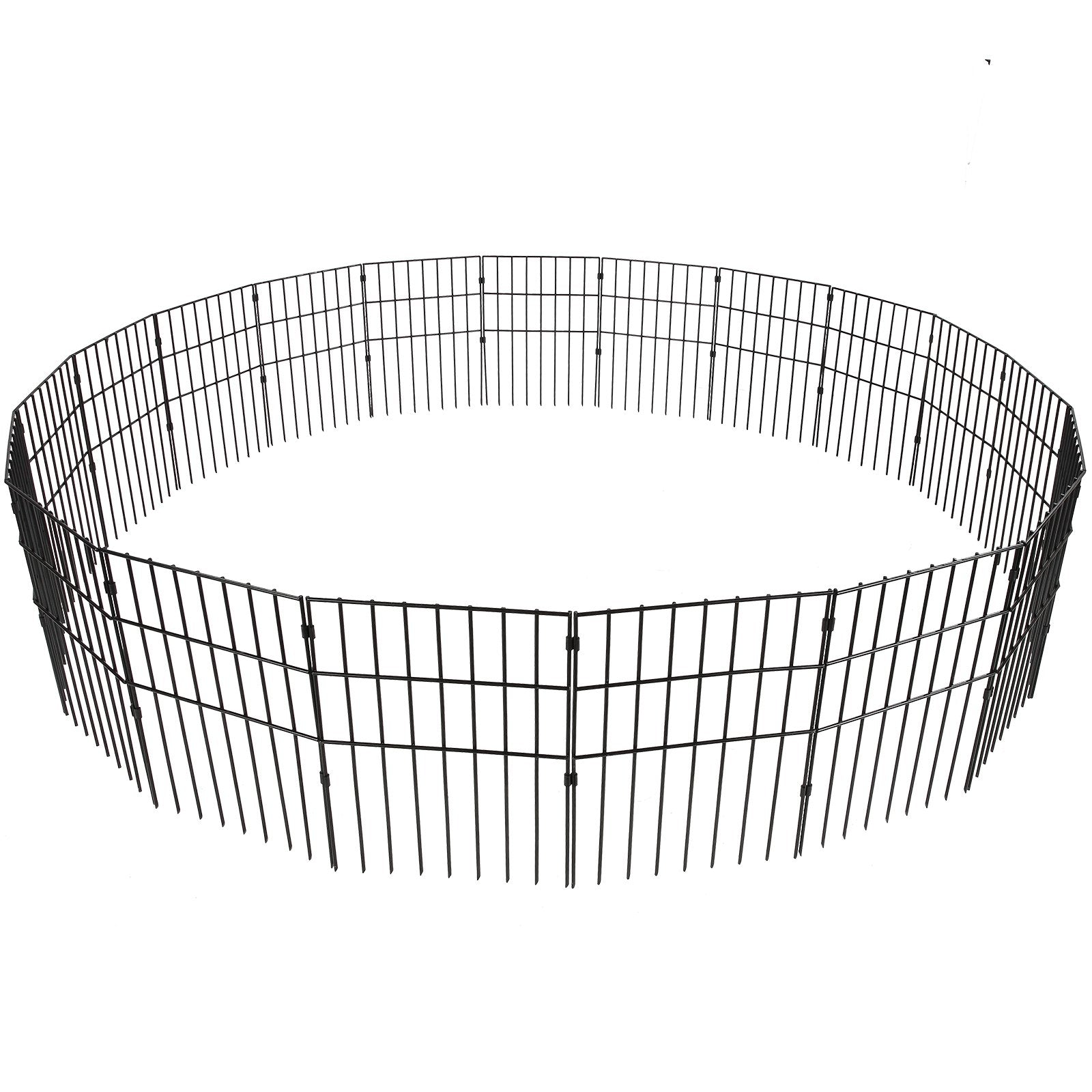 VEVOR Garden Fence, No Dig Fence 17''(H)x13''(L) Animal Barrier Fence, Underground Decorative Garden Fencing with 1.5 inch Spike Spacing, Metal Dog Fence for the Yard and Outdoor Patio, 19 Pack 