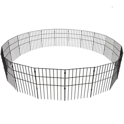 VEVOR Garden Fence, No Dig Fence 17''(H)x13''(L) Animal Barrier Fence, Underground Decorative Garden Fencing with 1.5 inch Spike Spacing, Metal Dog Fence for the Yard and Outdoor Patio, 19 Pack 