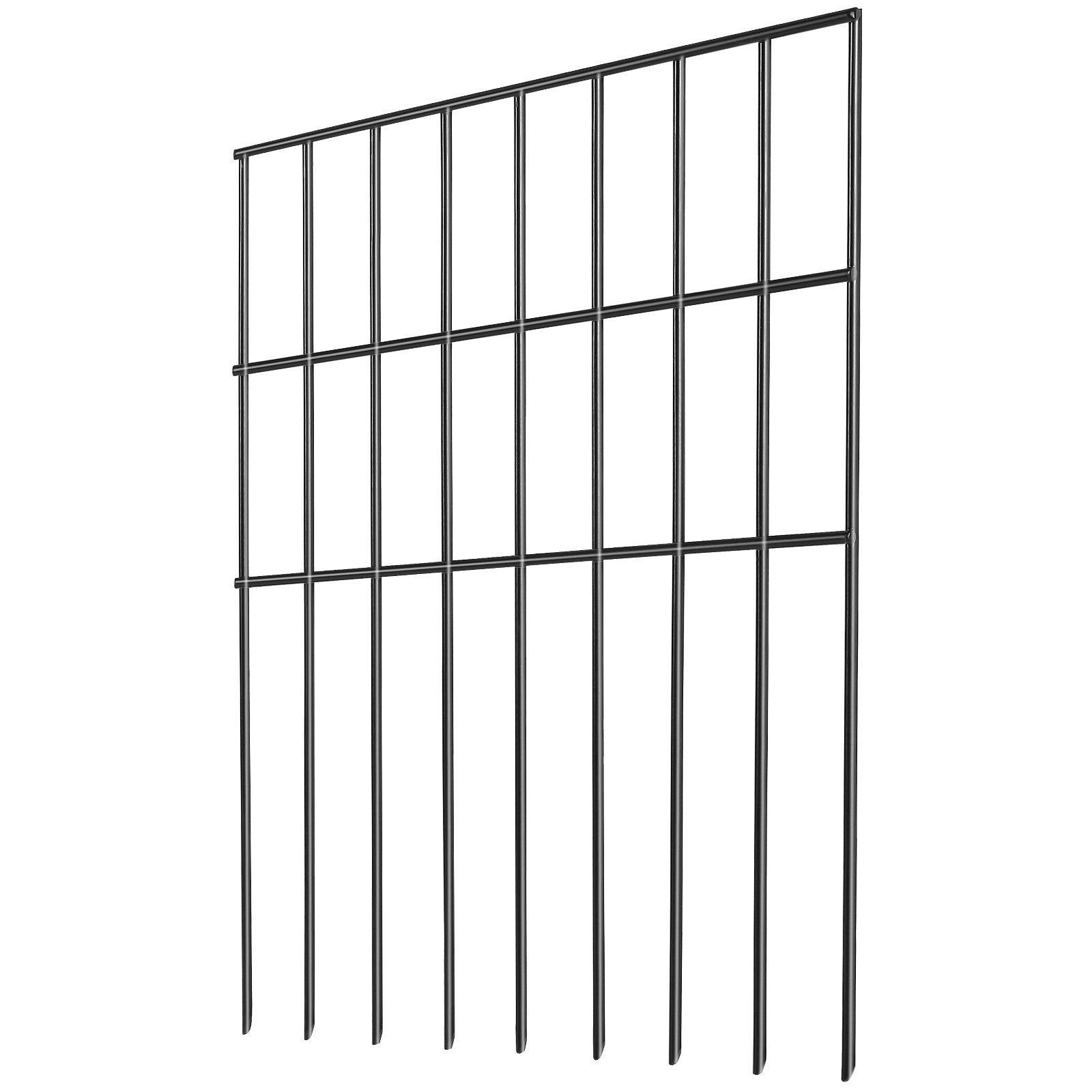 VEVOR Garden Fence, No Dig Fence 17''(H)x13''(L) Animal Barrier Fence, Underground Decorative Garden Fencing with 1.5 inch Spike Spacing, Metal Dog Fence for the Yard and Outdoor Patio, 19 Pack 