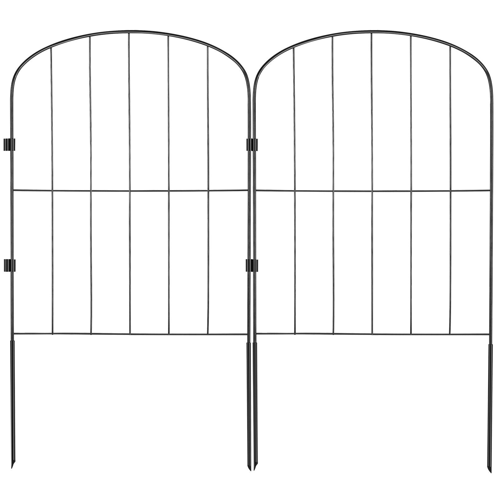 VEVOR Garden Fence, No Dig Fence 24''(H)x13''(L) Animal Barrier Fence, Underground Decorative Garden Fencing with 2 inch Spike Spacing, Metal Dog Fence for the Yard and Outdoor Patio, 10 Pack 
