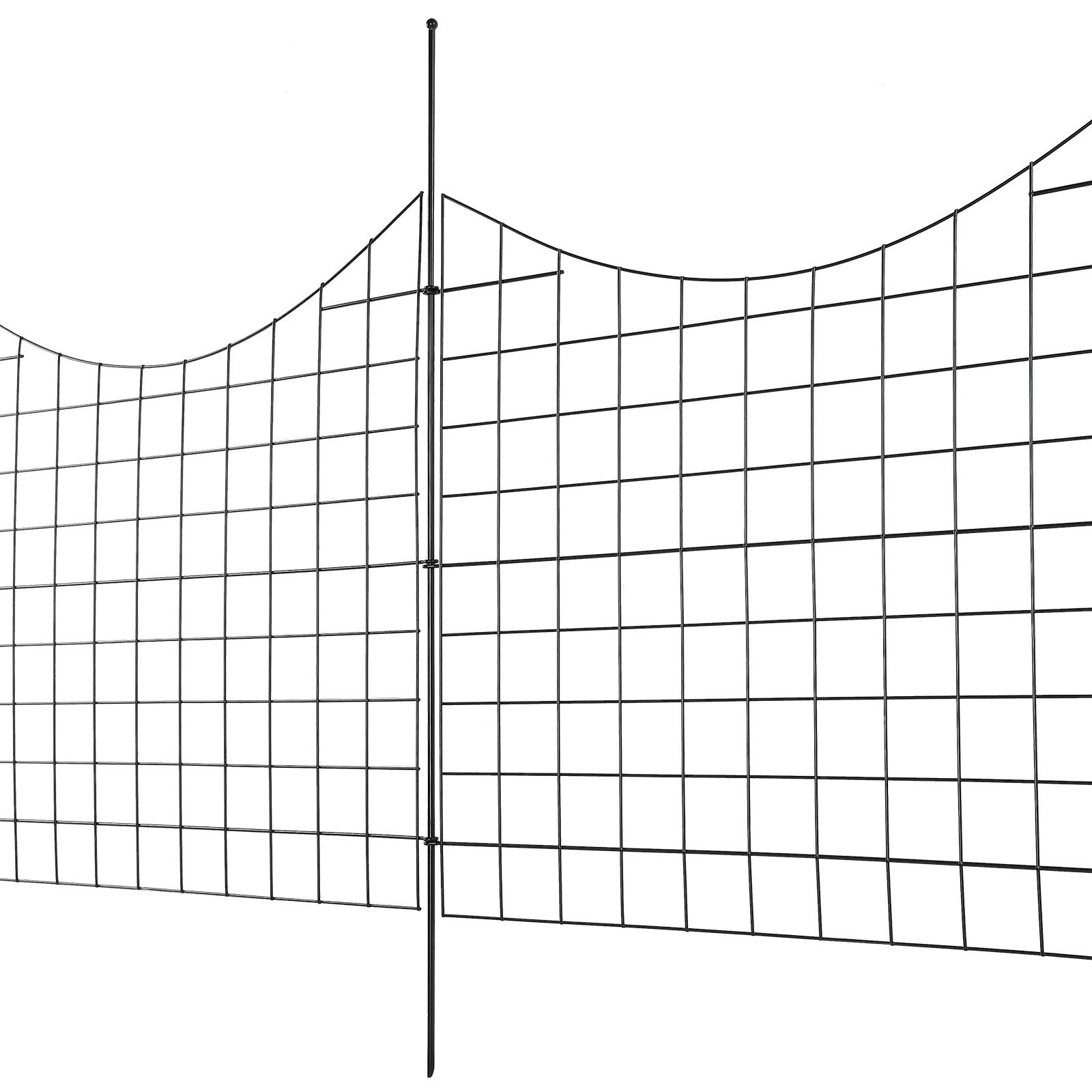 VEVOR Garden Fence, 36.6''(H)x29.5''(L) Animal Barrier Fence, Underground Decorative Garden Fencing with 2.5 inch Spike Spacing, Metal Dog Fence for the Yard and Outdoor Patio, 5 Pack 
