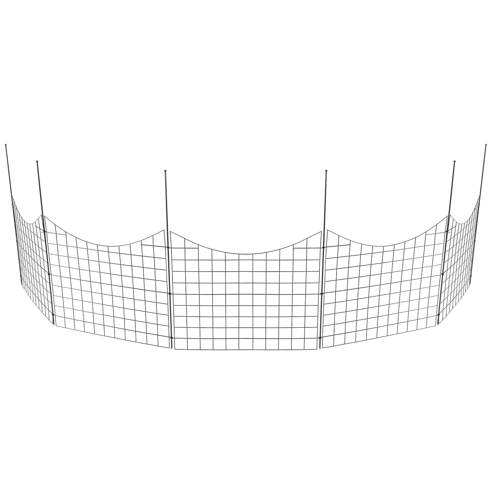 VEVOR Garden Fence, 36.6''(H)x29.5''(L) Animal Barrier Fence, Underground Decorative Garden Fencing with 2.5 inch Spike Spacing, Metal Dog Fence for the Yard and Outdoor Patio, 5 Pack 