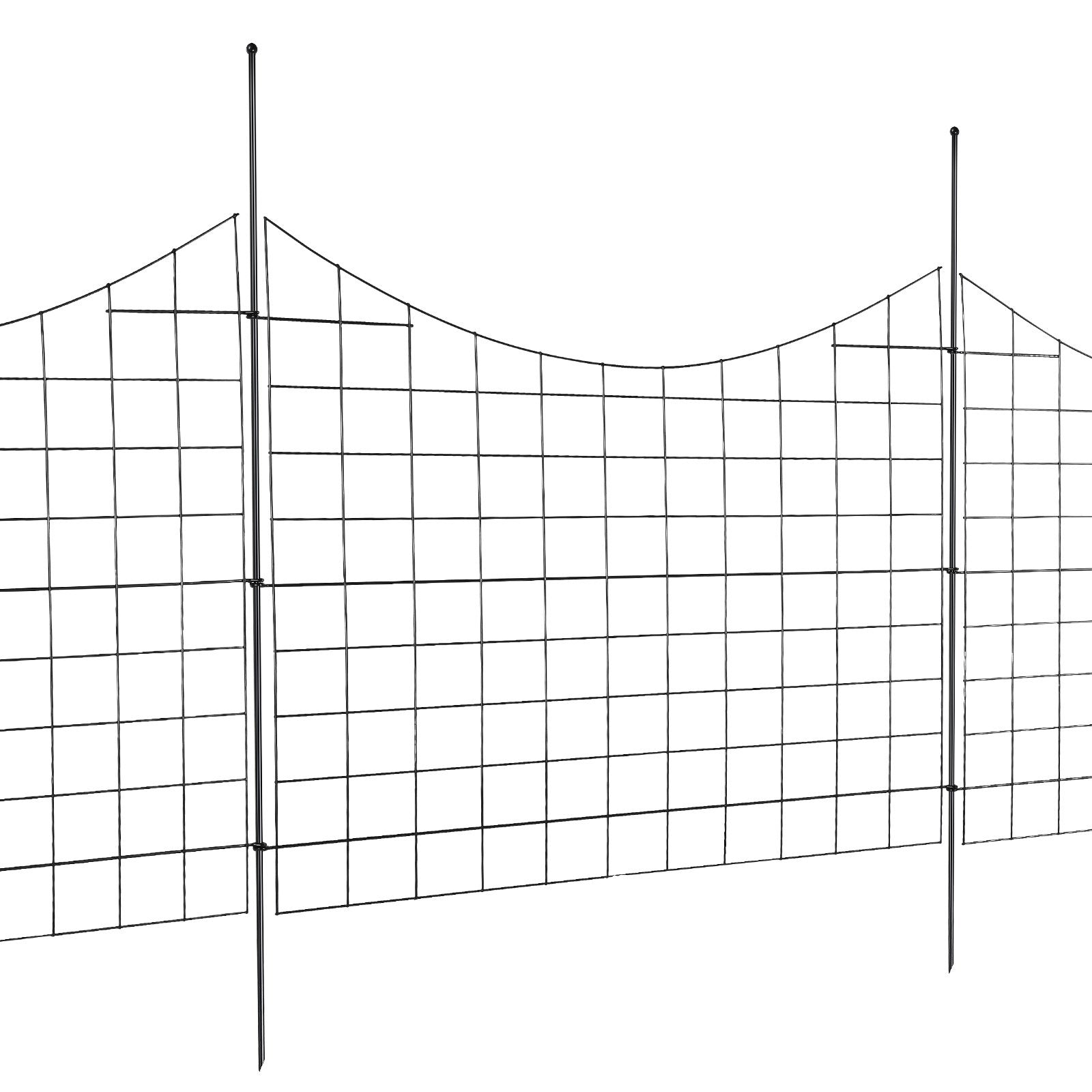 VEVOR Garden Fence, 36.6''(H)x29.5''(L) Animal Barrier Fence, Underground Decorative Garden Fencing with 2.5 inch Spike Spacing, Metal Dog Fence for the Yard and Outdoor Patio, 5 Pack 