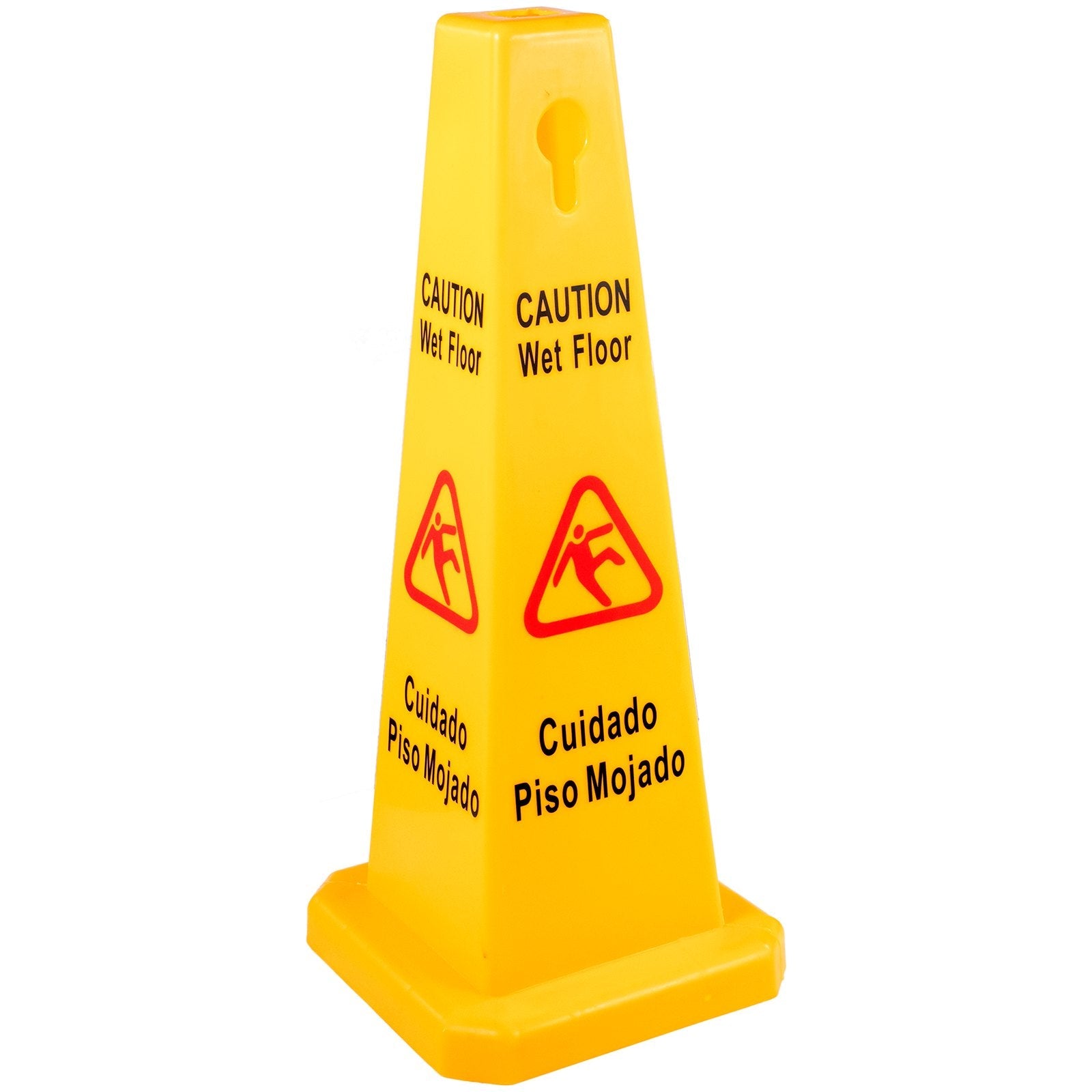 VEVOR 3 Pack Floor Safety Cone Yellow Caution Wet Floor Signs 4 Sided Floor Wet Sign Public Safety Wet Floor Cones Bilingual Wet Sign Floor for Indoors and Outdoors 