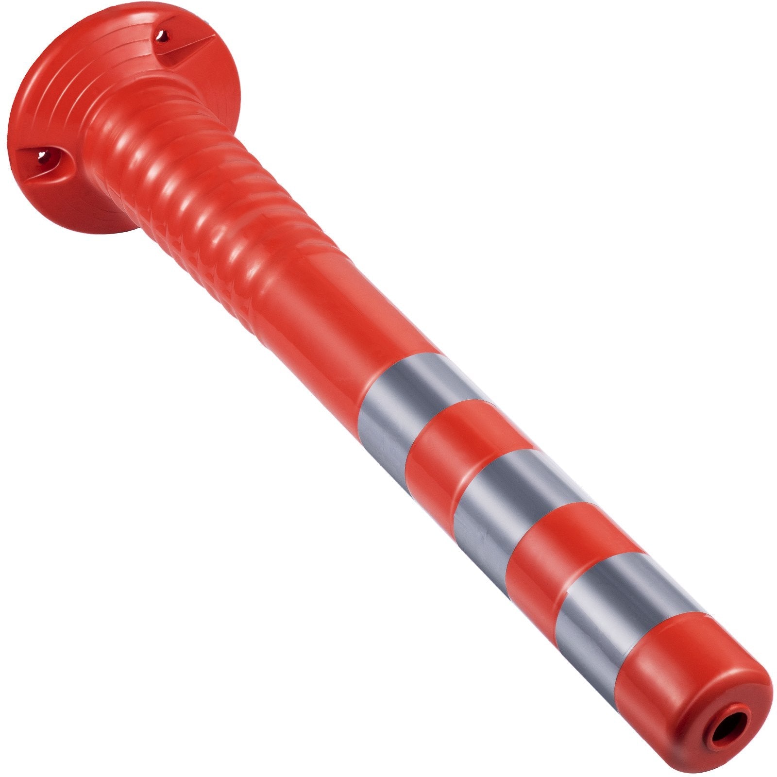 VEVOR Traffic Delineator, 6 PCS Posts Channelizer Cone, Delineator Post Kit 30” in Height, PU Traffic Post, Orange Safety Cones, Portable Spring Posts with Base, Barrier Cones with Reflective Bands 