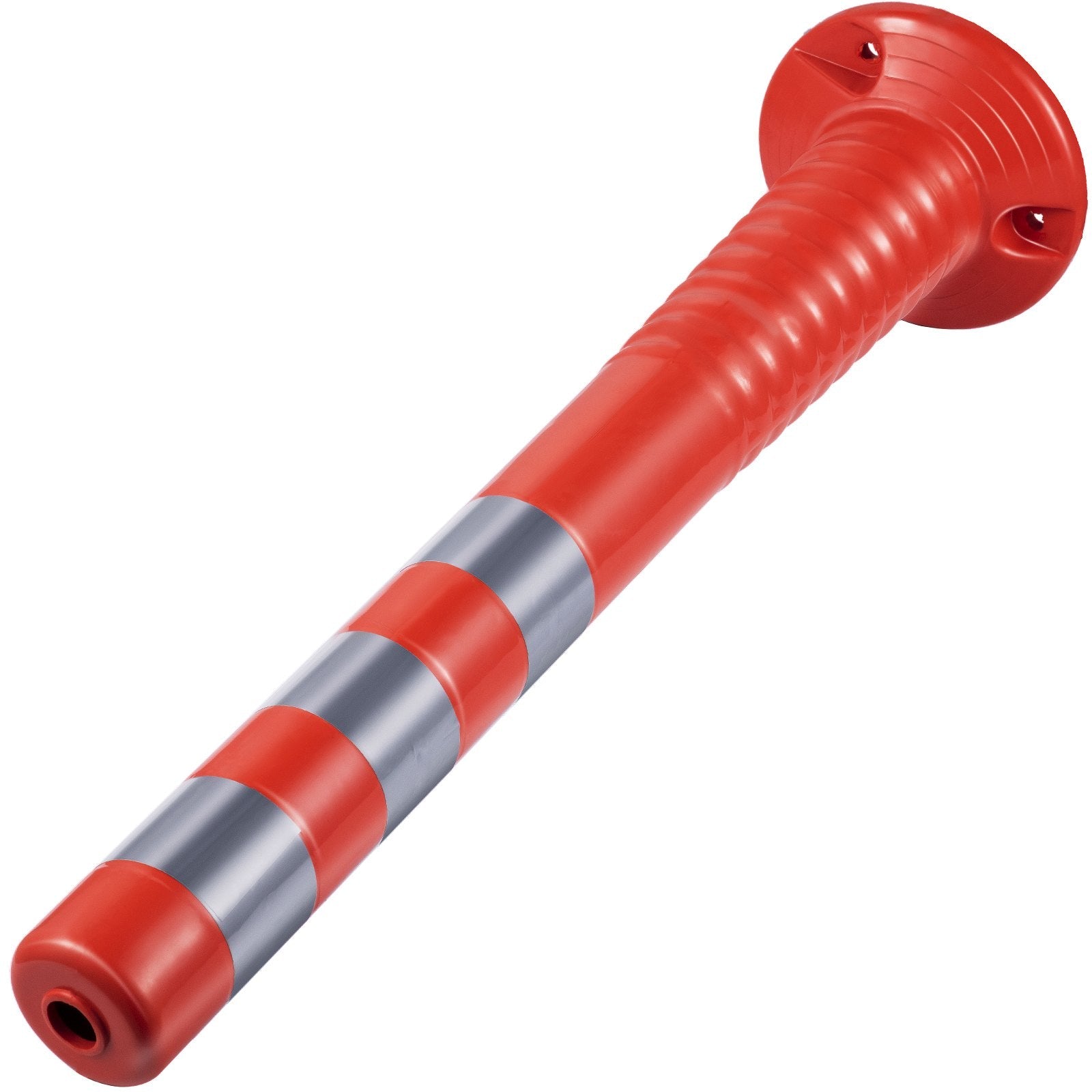 VEVOR Traffic Delineator, 6 PCS Posts Channelizer Cone, Delineator Post Kit 30” in Height, PU Traffic Post, Orange Safety Cones, Portable Spring Posts with Base, Barrier Cones with Reflective Bands 