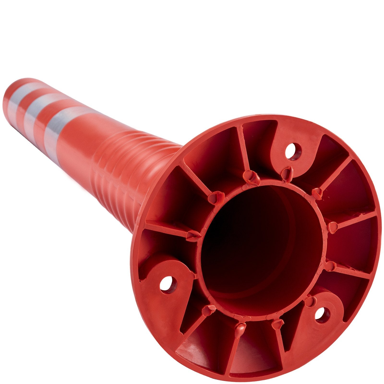 VEVOR Traffic Delineator, 6 PCS Posts Channelizer Cone, Delineator Post Kit 30” in Height, PU Traffic Post, Orange Safety Cones, Portable Spring Posts with Base, Barrier Cones with Reflective Bands 