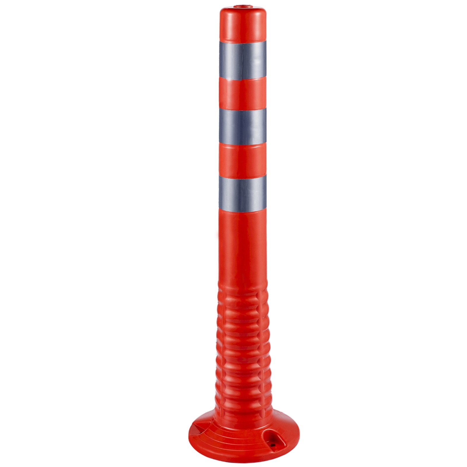 VEVOR Traffic Delineator, 6 PCS Posts Channelizer Cone, Delineator Post Kit 30” in Height, PU Traffic Post, Orange Safety Cones, Portable Spring Posts with Base, Barrier Cones with Reflective Bands 