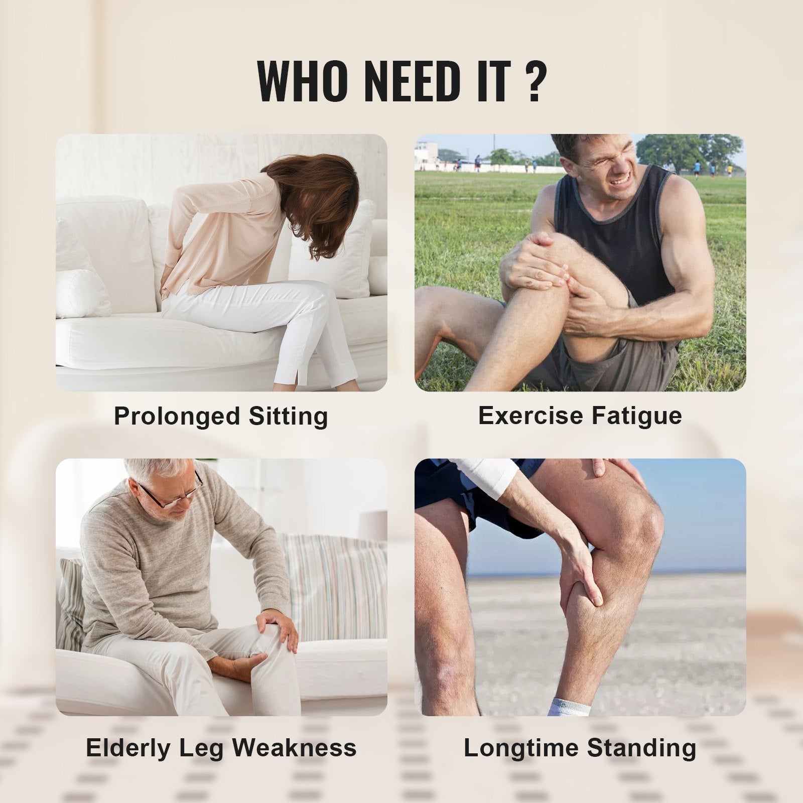 VEVOR Full Leg Massager, Air Compression Leg Massager for Foot Calf Thigh Knee, 2 Knee Heating Levels, 3 Modes & 3 Intensities, Leg Compression Massage Boots for Circulation, Swelling and Pain Relief 