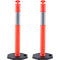 VEVOR Traffic Delineator Post Cones, 2 Pack, Traffic Safety Delineator Barrier with 16.93 x 16.93 in Rubber Base, for Traffic Control Warning Outdoor Indoor Use Parking Lot Construction Caution Roads