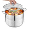 16-Quart Stainless Steel Stock Pot with Glass Lid – Induction Compatible Cooking Pot