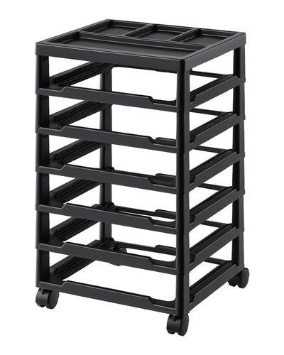 Scrapbook Rolling Storage Cart 6-Tier Large Capacity with Organizer Top Black 