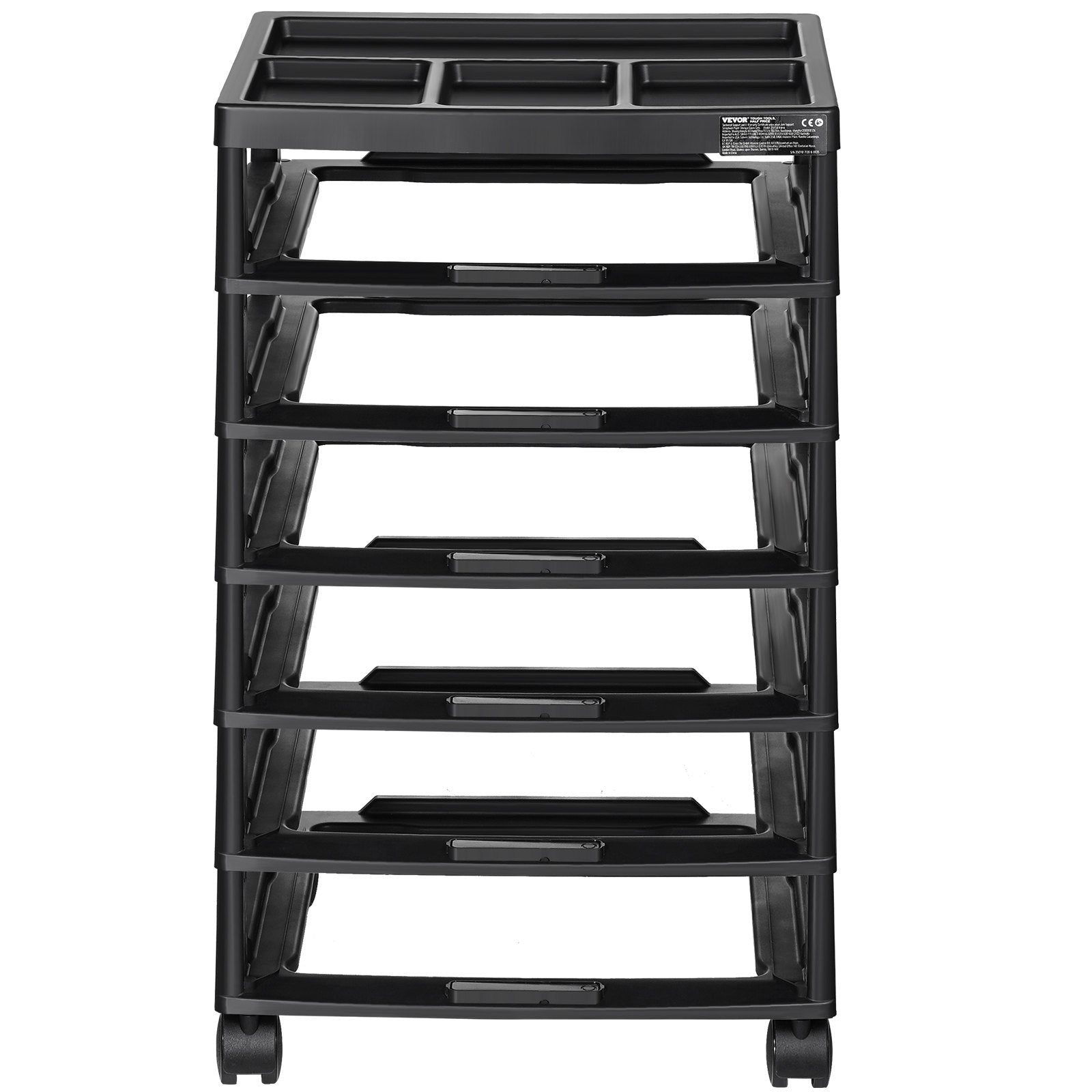 Scrapbook Rolling Storage Cart 6-Tier Large Capacity with Organizer Top Black 