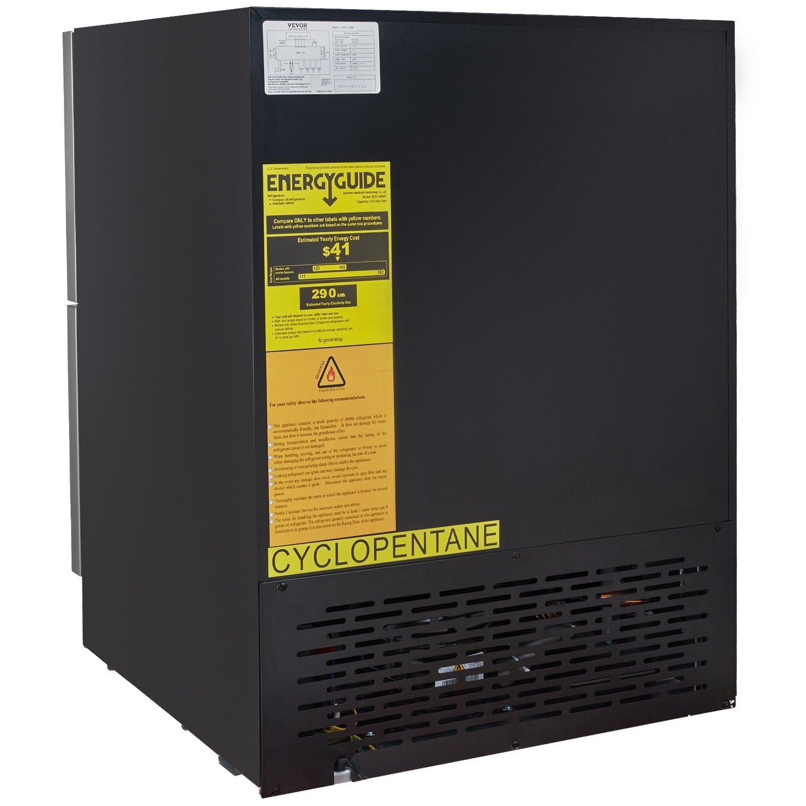 VEVOR 24 inch Undercounter Refrigerator, 2 Drawer Refrigerator with Different Temperature, 4.87 Cu.ft. Capacity, Waterproof Indoor and Outdoor Under Counter Freezer Fridge for Home and Commercial Use 