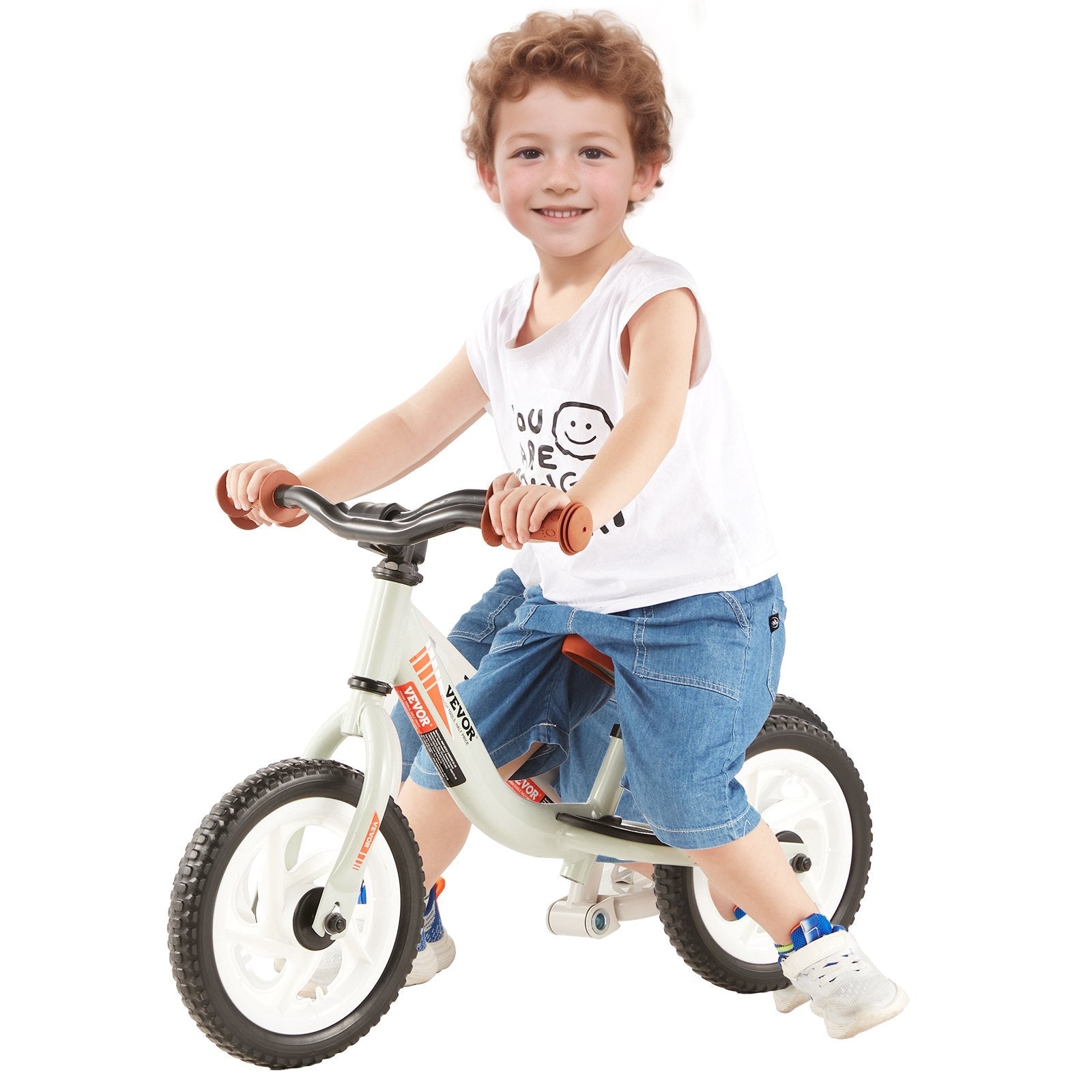 VEVOR Toddler Balance Bike, Lightweight Aluminum Alloy Balance Bicycle for Kids, with Adjustable Seat & Handlebar, 12" EVA Foam Tires, No Pedal Kids Bicycle Gift for 1-5 Years Boys Girls, 55LBS Suppor 