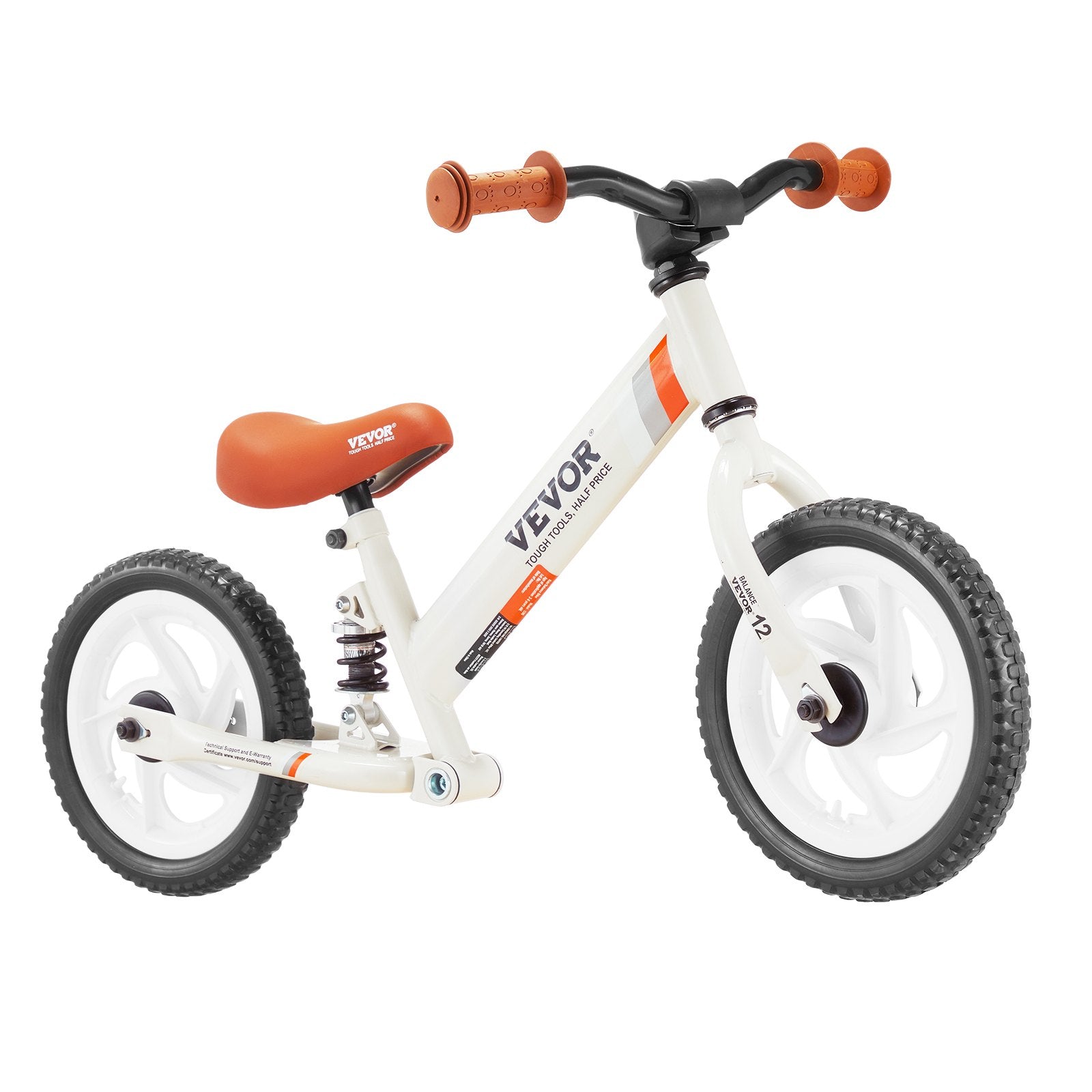 VEVOR Toddler Balance Bike, Carbon Steel Balance Bicycle for Kids with Adjustable Seat & Handlebar, 12" EVA Foam Tires, No Pedal Balance Bicycle Gift for 1-5 Years Boys Girls, 55LBS Support 
