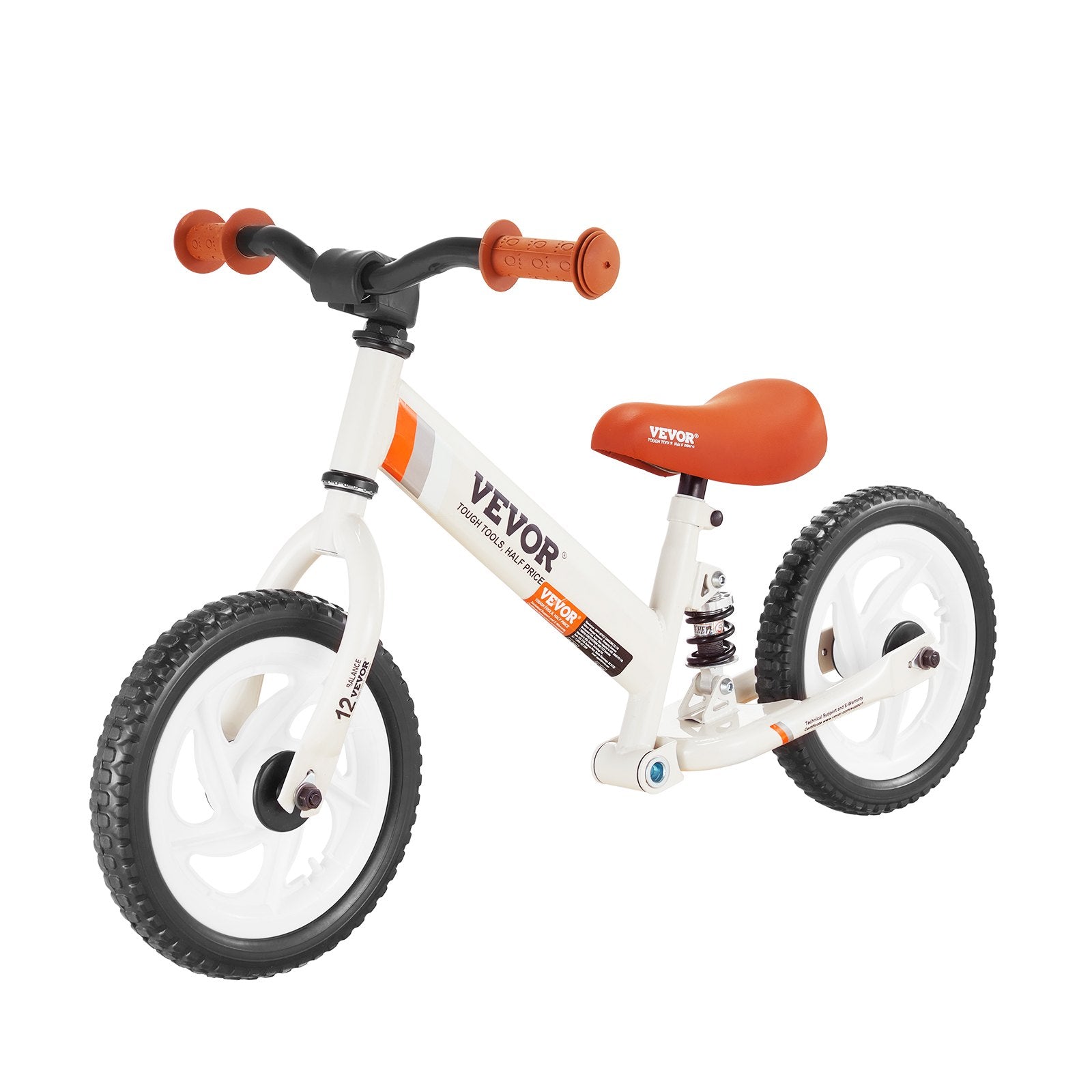 VEVOR Toddler Balance Bike, Carbon Steel Balance Bicycle for Kids with Adjustable Seat & Handlebar, 12" EVA Foam Tires, No Pedal Balance Bicycle Gift for 1-5 Years Boys Girls, 55LBS Support 