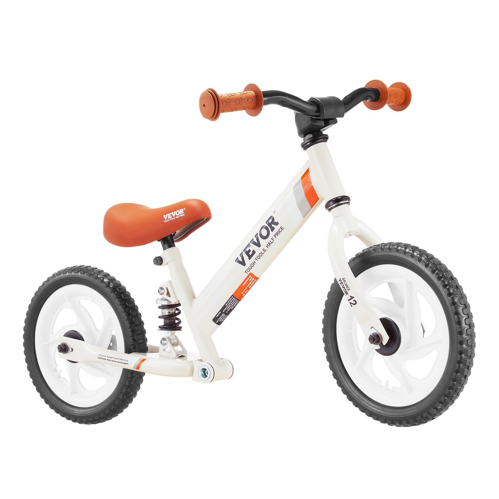 VEVOR Toddler Balance Bike, Carbon Steel Balance Bicycle for Kids with Adjustable Seat & Handlebar, 12" EVA Foam Tires, No Pedal Balance Bicycle Gift for 1-5 Years Boys Girls, 55LBS Support 
