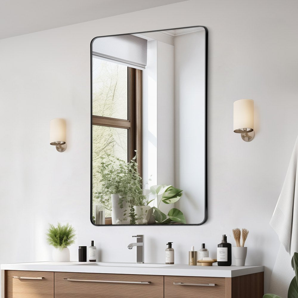 VEVOR Square Wall Mounted Mirror 30" x 48" Mirror with Aluminium Alloy Frame 
