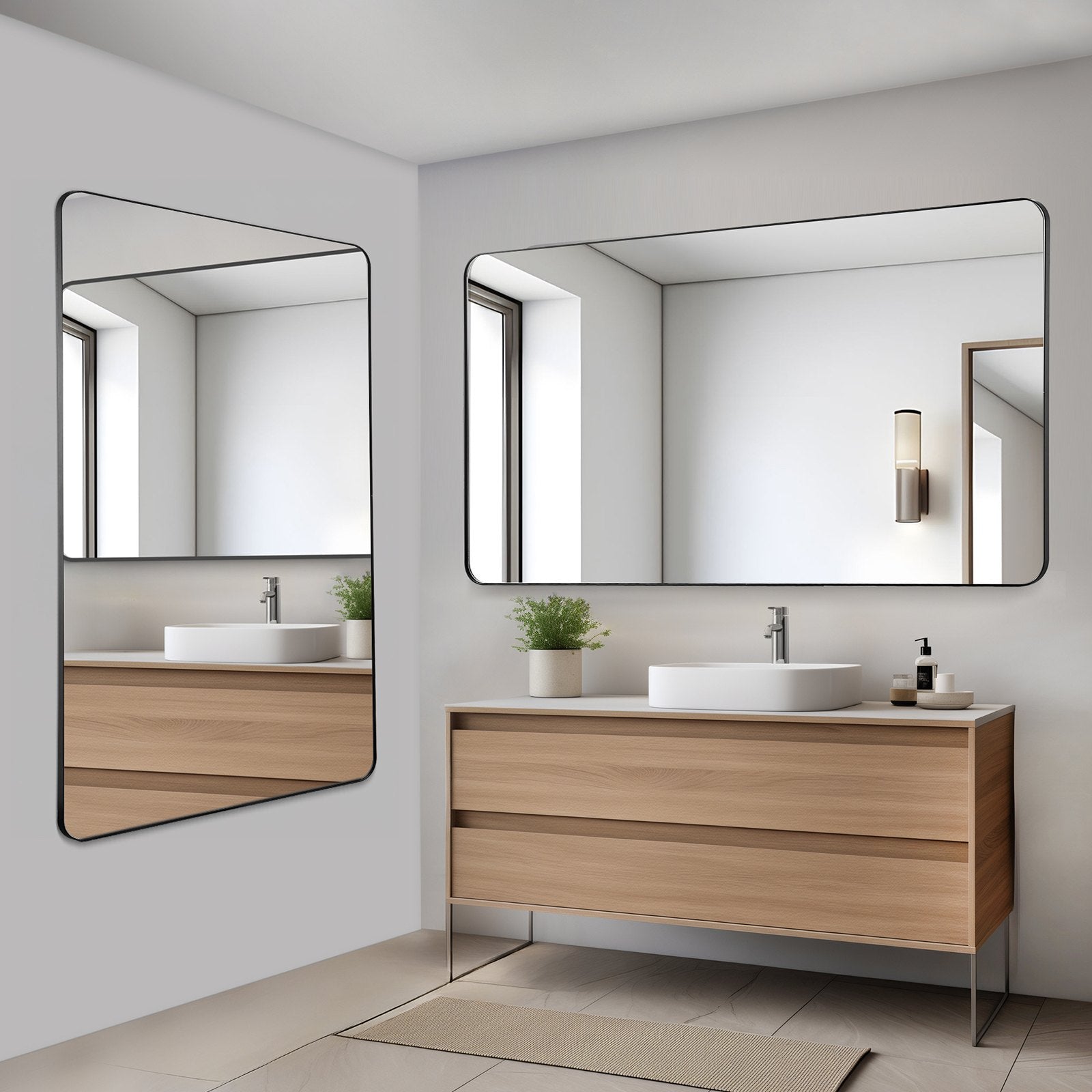 VEVOR Square Wall Mounted Mirror 30" x 55" Mirror with Aluminium Alloy Frame 