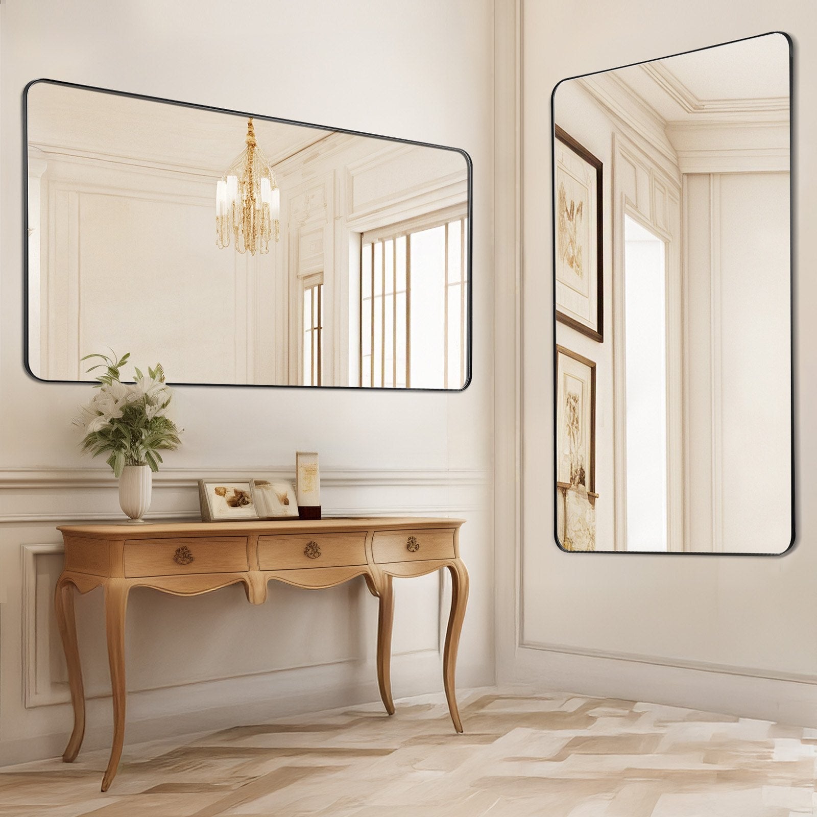 VEVOR Square Wall Mounted Mirror 36" x 72" Mirror with Aluminium Alloy Frame 