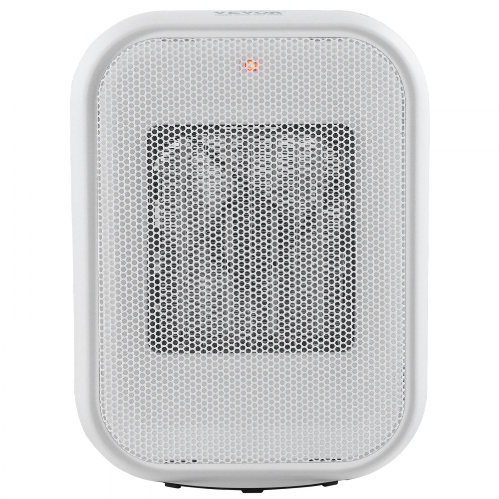 VEVOR Portable Electric Space Heater with Thermostat, 1000W/1500W 2-Level Adjustable Quiet Ceramic Heater Fan, 9 in Tip-Over Shutdown Flame-Retardant PP Small Heaters for Office Room Desk Indoor Use 