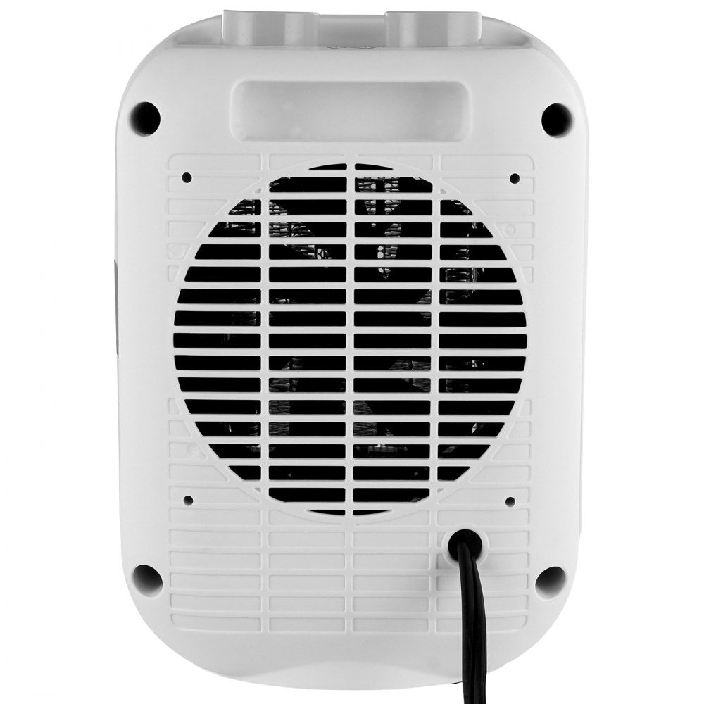 VEVOR Portable Electric Space Heater with Thermostat, 1000W/1500W 2-Level Adjustable Quiet Ceramic Heater Fan, 9 in Tip-Over Shutdown Flame-Retardant PP Small Heaters for Office Room Desk Indoor Use 