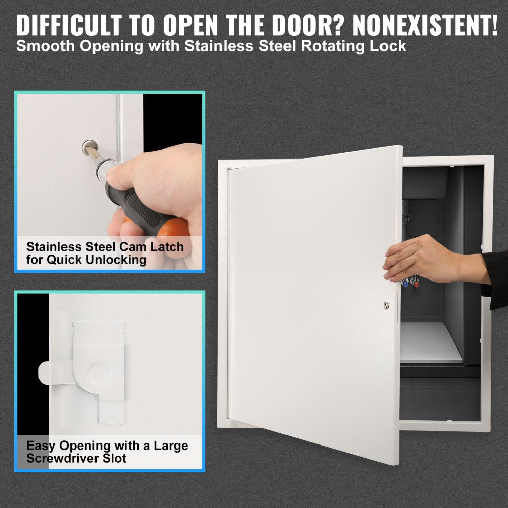 VEVOR Access Panel for Drywall & Ceiling, 24 x 24 Inch Plumbing Access Panels, Reinforced Access Door, Heavy-Duty Steel Wall Hole Cover, Easy Install Removable Hinged Panel for Wiring & Cables, Silver 