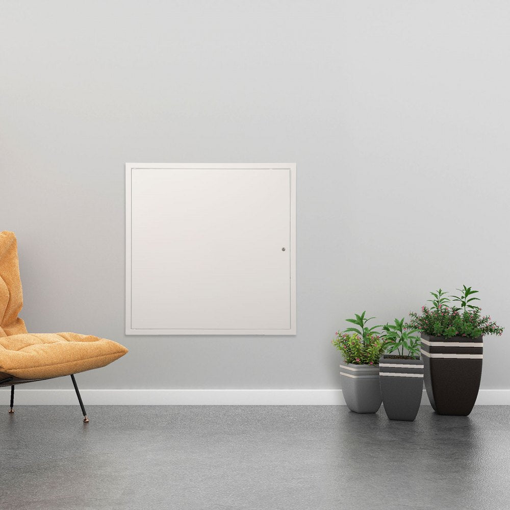 VEVOR Access Panel for Drywall & Ceiling, 24 x 24 Inch Plumbing Access Panels, Reinforced Access Door, Heavy-Duty Steel Wall Hole Cover, Easy Install Removable Hinged Panel for Wiring & Cables, Silver 