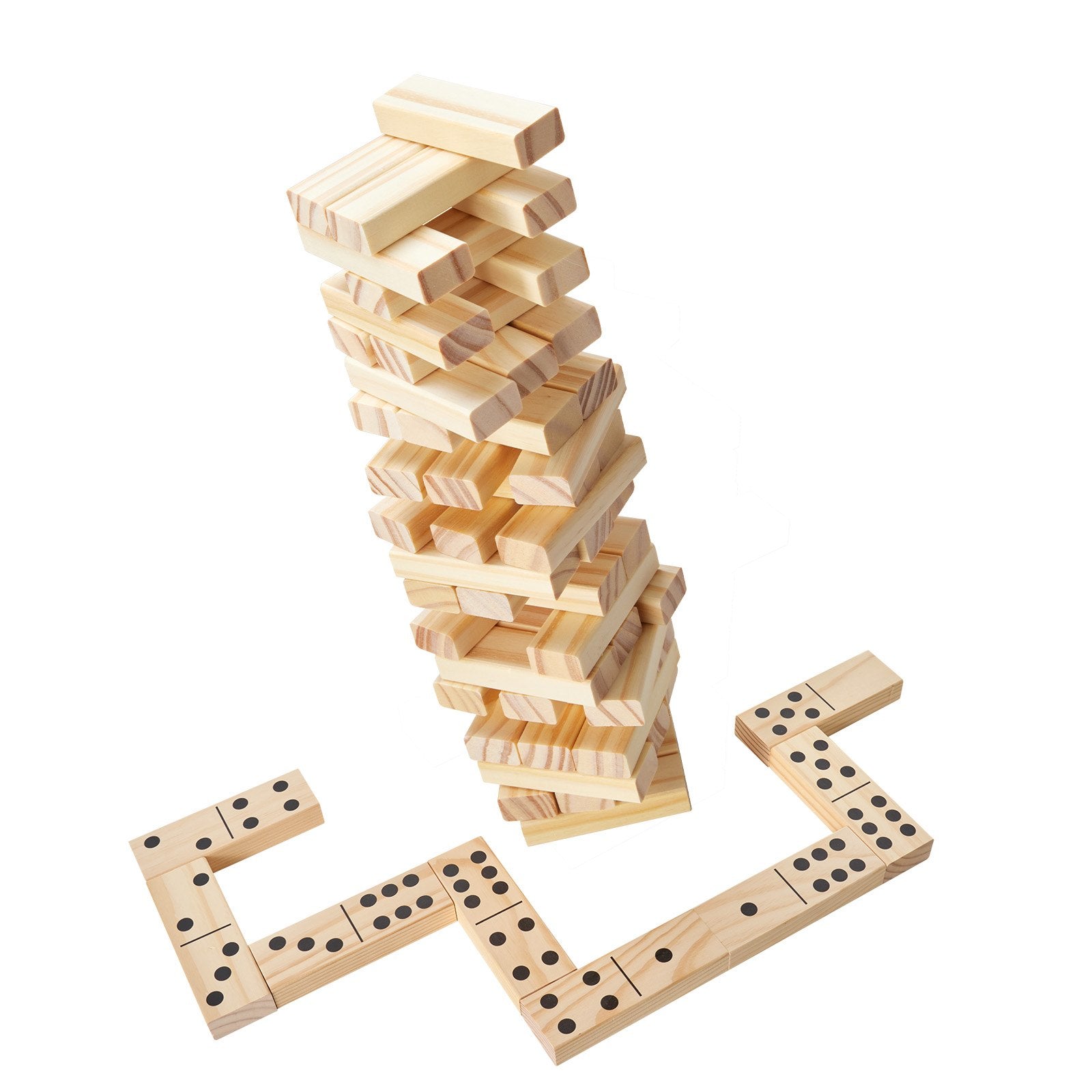 VEVOR Tumbling Timber Toy 54 Blocks Tumble Tower Blocks Pine Wood Crate Multiple 