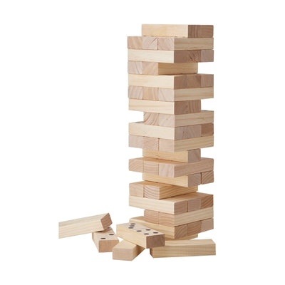 VEVOR Tumbling Timber Toy 54 Blocks Medium Tumble Tower Block Game Pine Wood Bag 